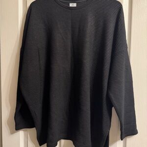 Chico's Black Ribbed Crewneck Sweater